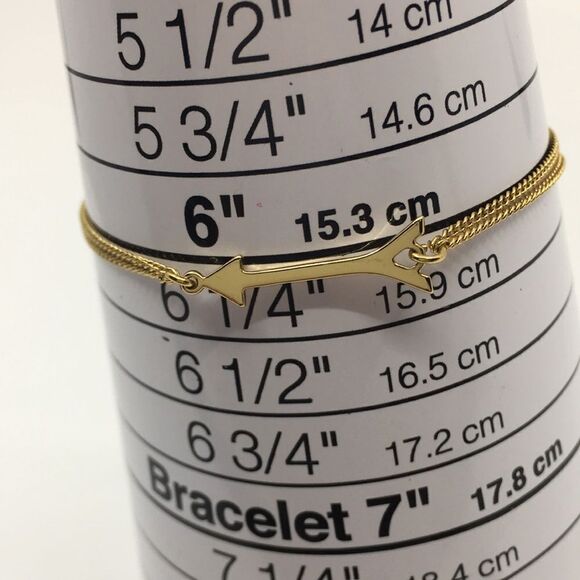 Stella & Dot Arrow Wishing Corded Gold Tone Adjustable Bracelet - Picture 9 of 16